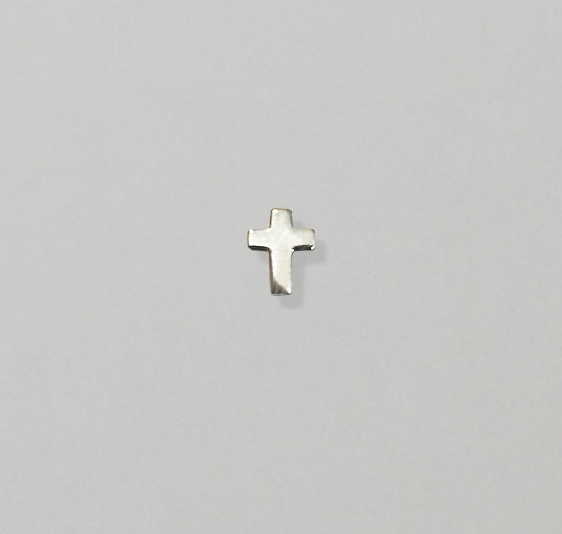 silver cross stud earrings mens waterproof jewelry