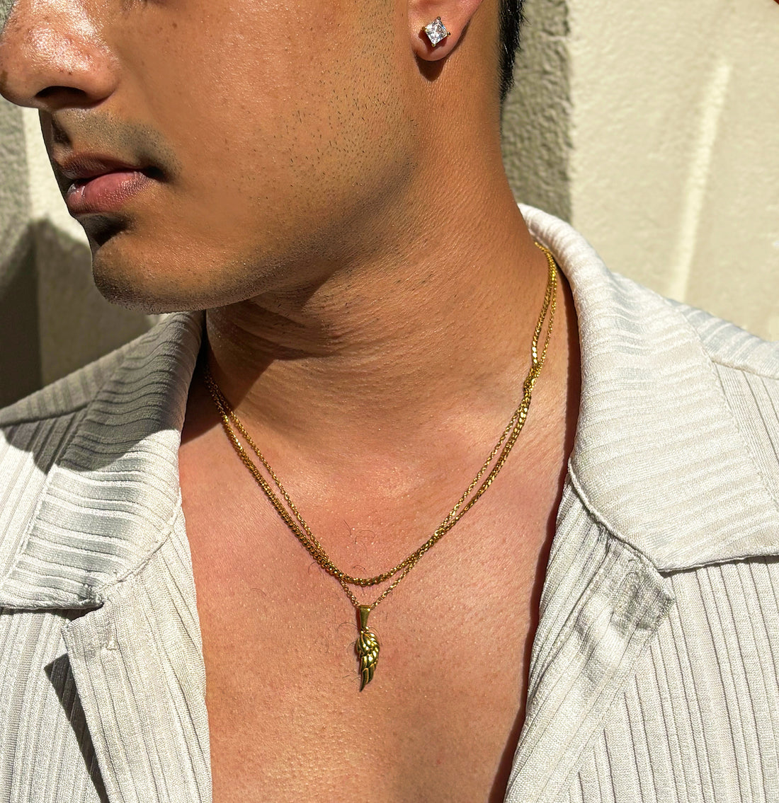 thin gold cuban chain mens waterproof jewelry