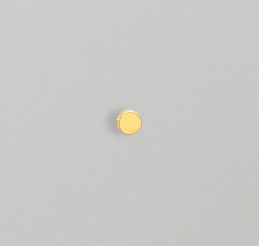 gold round circle earring mens waterproof jewelry