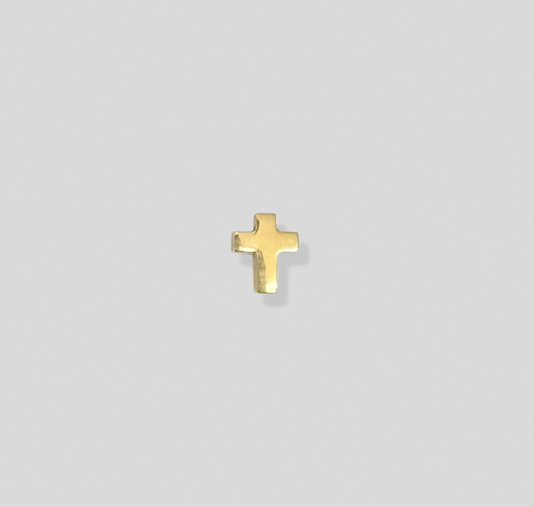 gold cross screw back earring mens waterproof jewelry