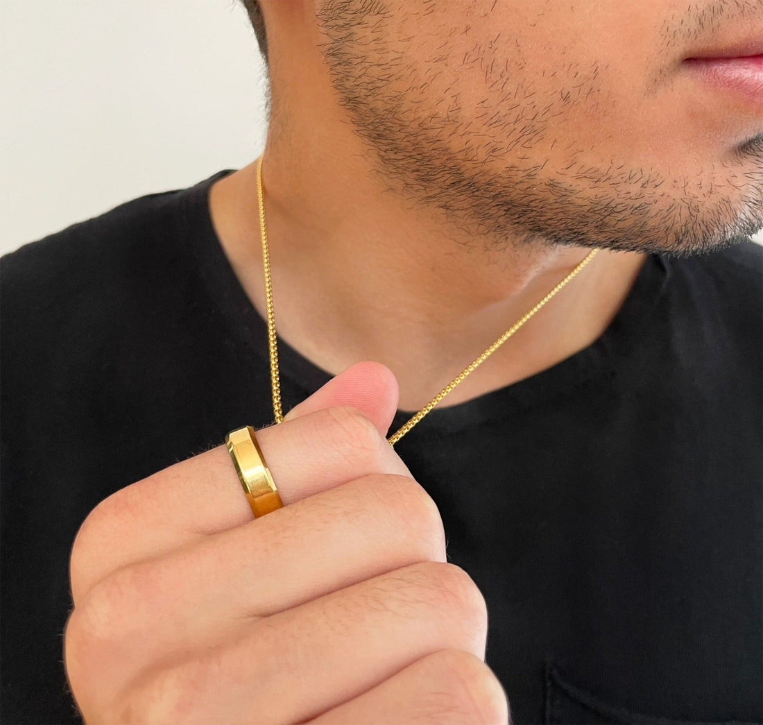 gold rolo chain necklace mens watereproof jewelry