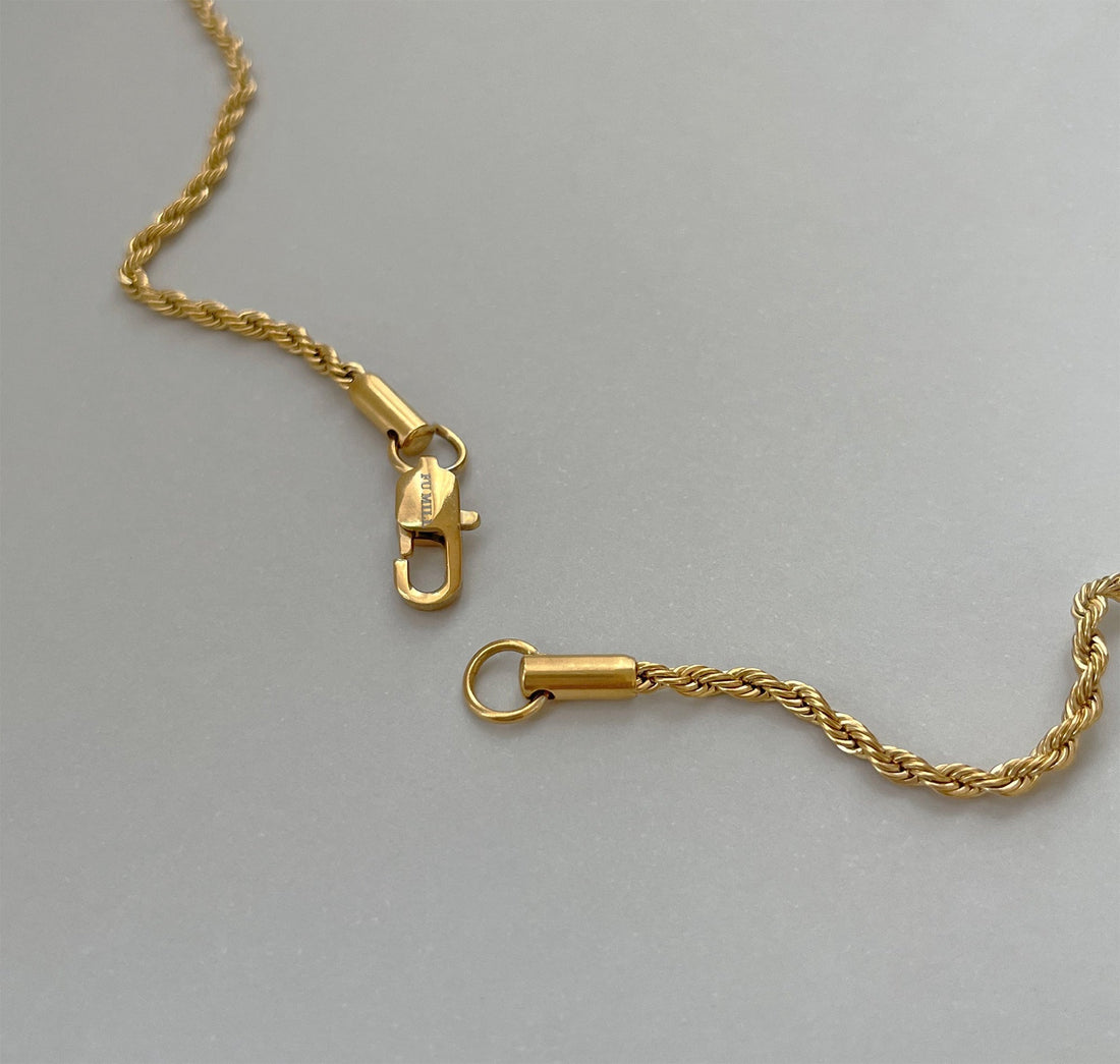 thin gold rope chain necklace mens waterproof jewelry