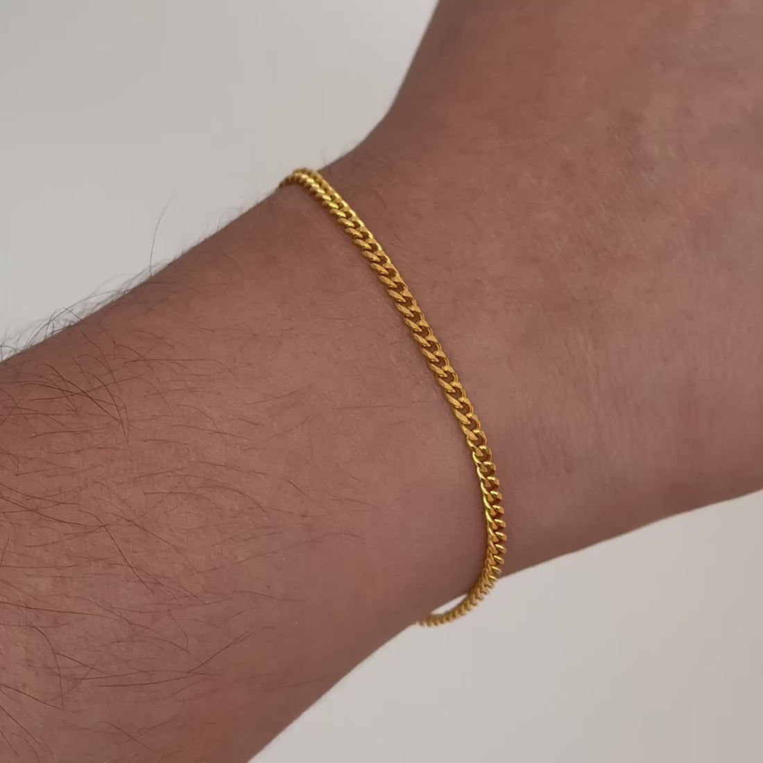 3MM GOLD CURB CHAIN BRACELET