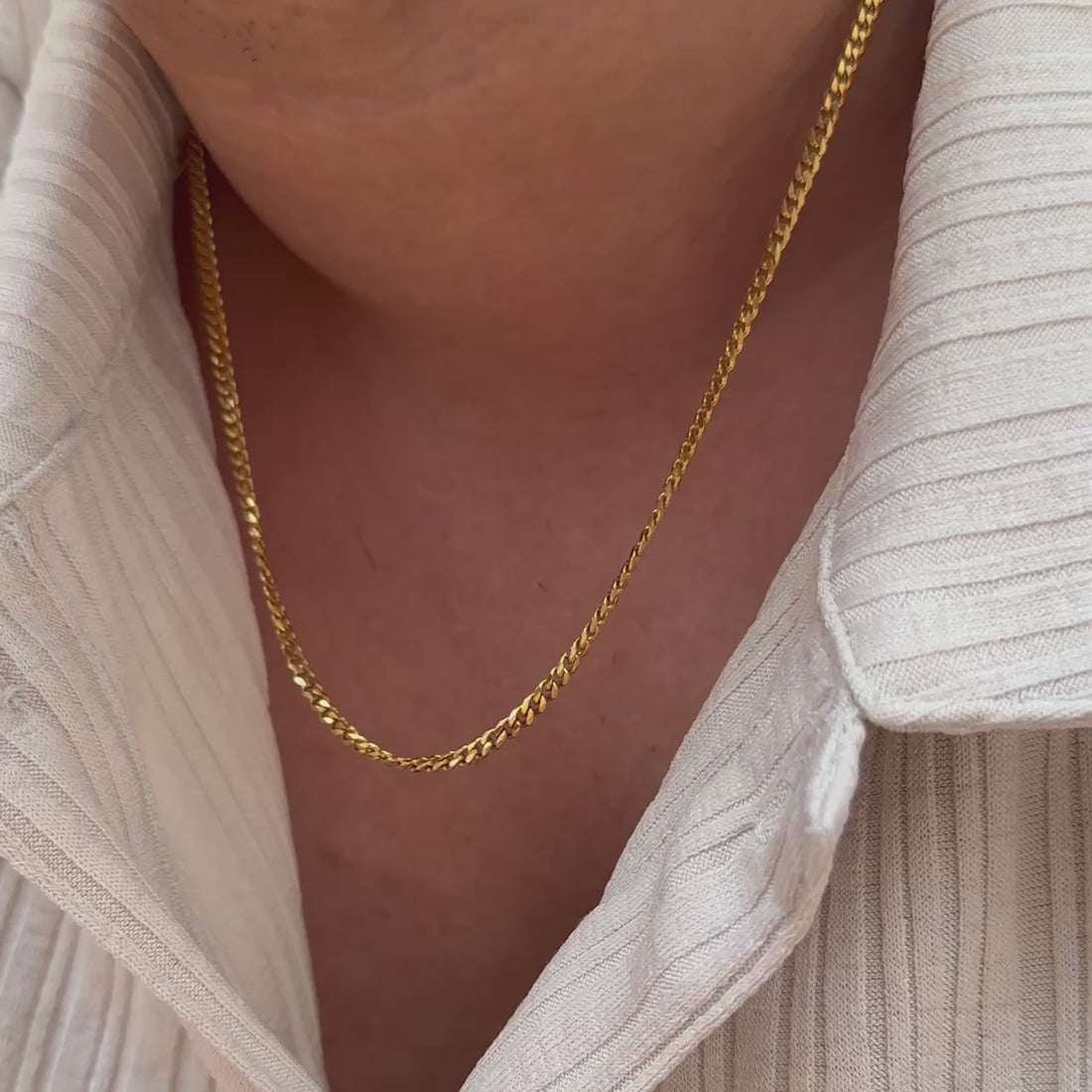 thin gold chain necklace mens waterproof jewelry