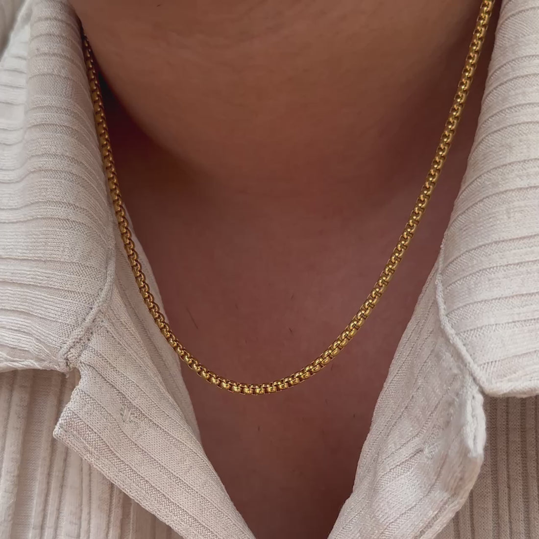 GOLD ROLO CHAIN NECKLACE - 3MM