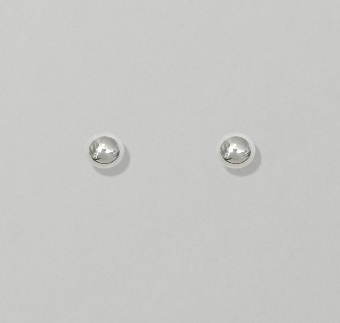 silver ball screw back earrings mens waterproof jewelrry