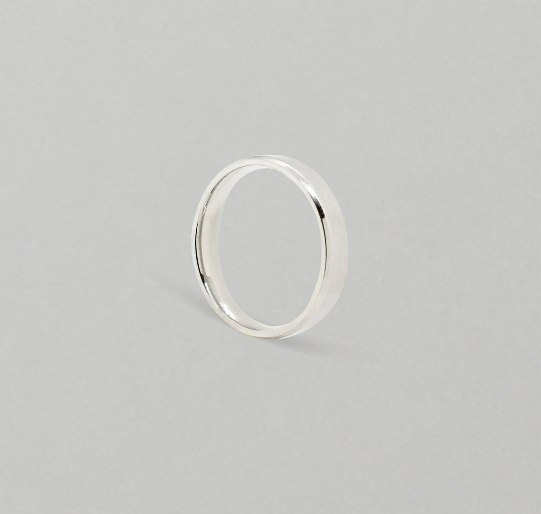 silver ring band mens waterproof jewelry