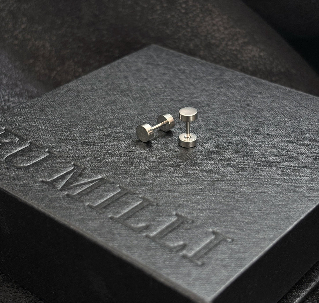 Silver Dot Earring Mens Waterproof Earrings