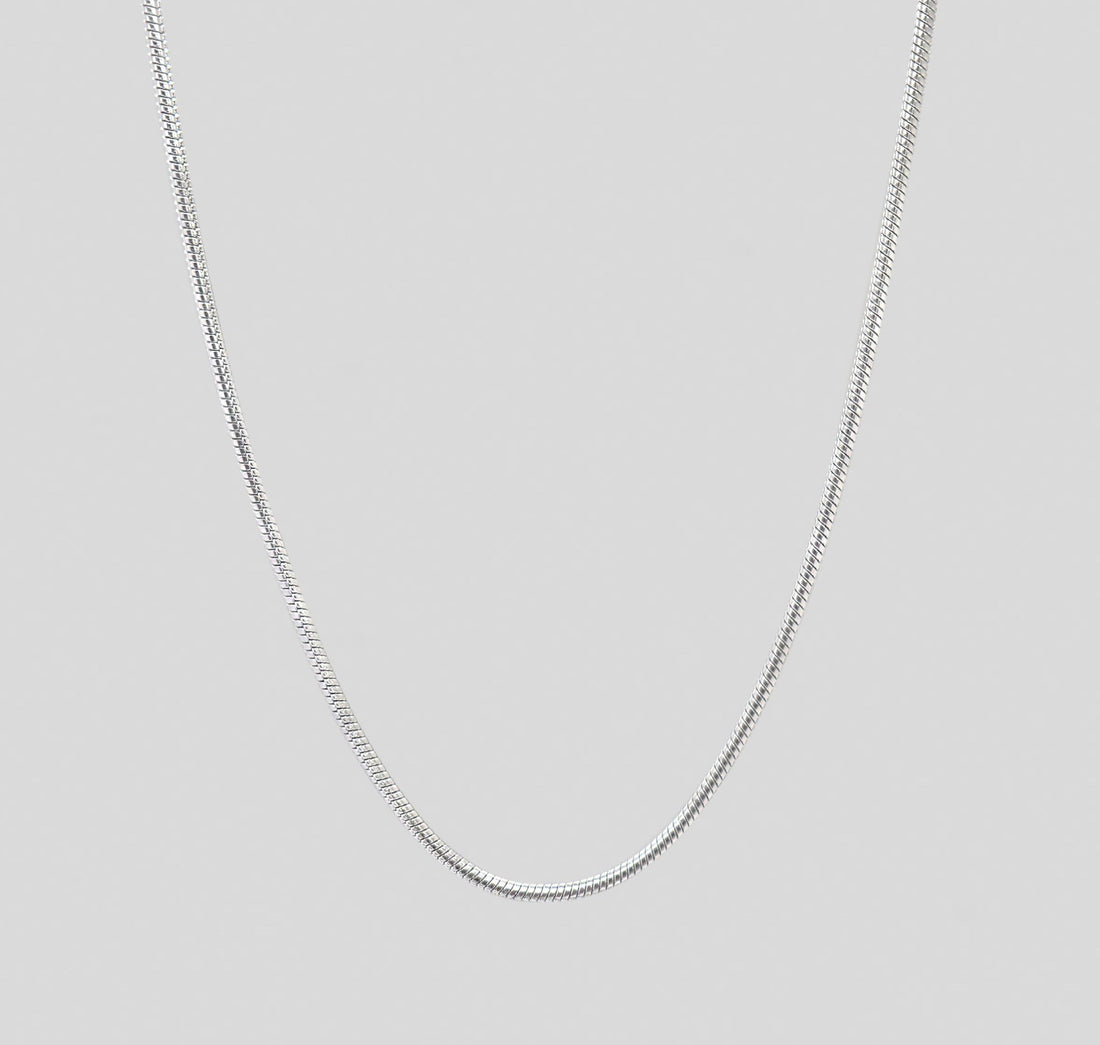 silver round snake chain necklace mens waterproof jewelry